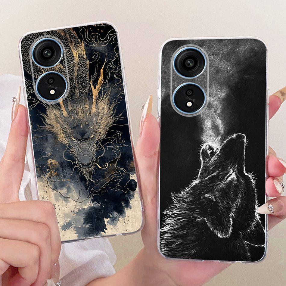 For OPPO Reno8 T 5G CPH2505 / Reno8 T CPH2481 (Reno 8T 4G) Cool Dragon Tiger Pattern Phone Case Soft Silicone TPU Cases
