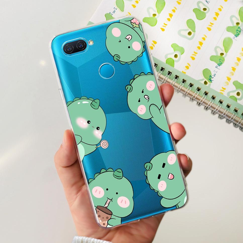 Case For Oppo A12 6.22" Cute Cartoon Dinosaur TPU Soft Silicone Clear Cover For Oppo A12 A 12 CPH2083 Phone Case Funda Bumper