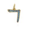 Mezmic Korean Consonant Pendant G - 18K Yellow Gold Plated Blue Cz