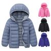 Dětský zimní kabát s kapucí, prošívaná bunda, větruodolný zip, sportovní kabát, lehký, teplý, dětské módní svrchní oblečení do školy, na venkovní aktivity