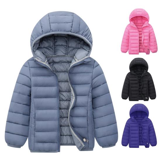 Dětský zimní kabát s kapucí, prošívaná bunda, větruodolný zip, sportovní kabát, lehký, teplý, dětské módní svrchní oblečení do školy, na venkovní aktivity