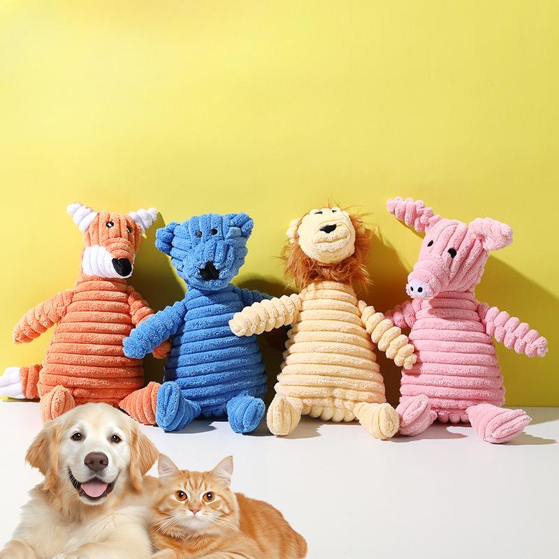 Pet Plush Sound-making ToysDog Interactive Cartoon Simulation Animal Dolls Durable Teething Dolls Pet Entertainment
