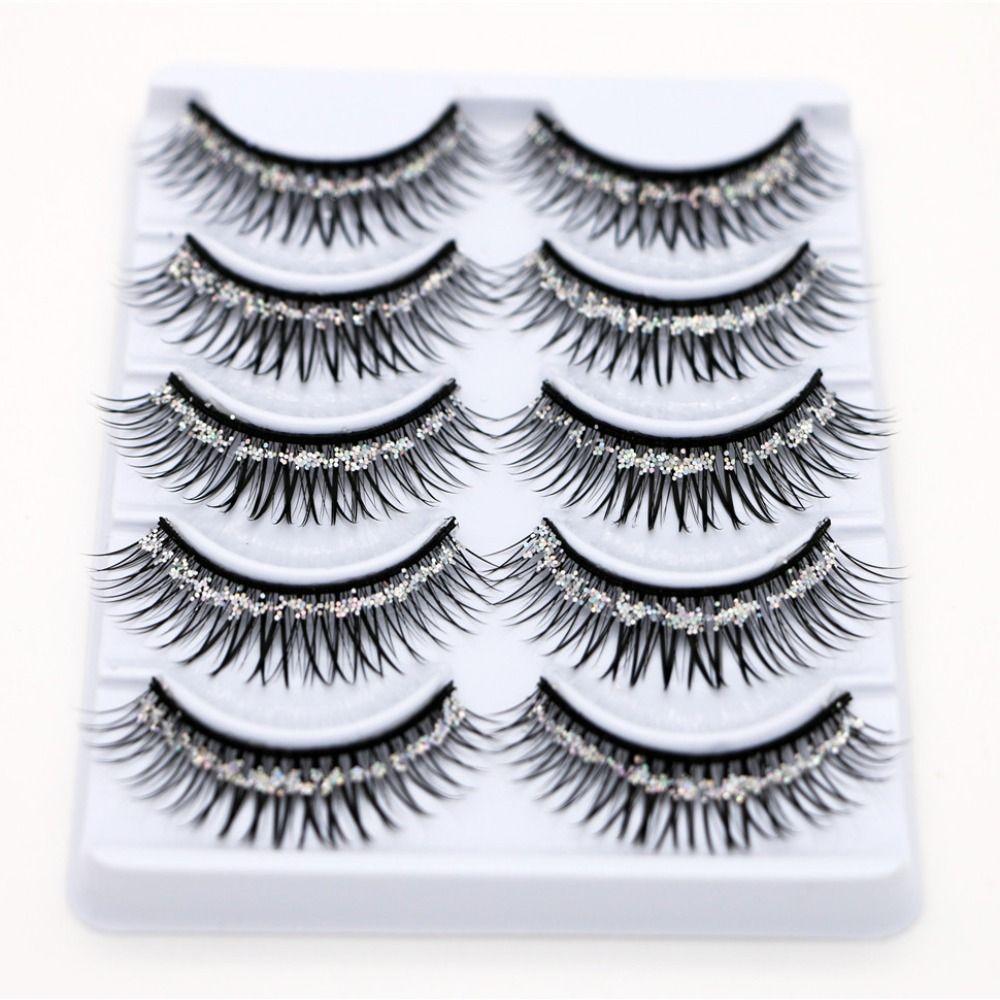 Beauty Handmade Glitter False Eyelashes Thick Long Eye Lashes Eye Extension Diamond Manga Lashes
