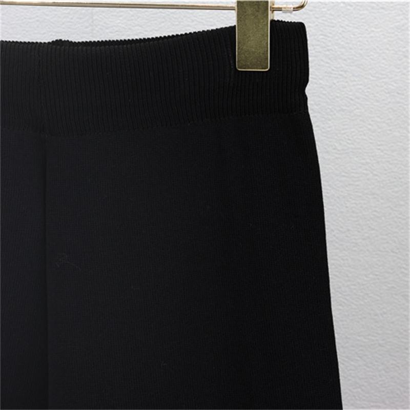 Autumn And Winter Checkered V Neck Knitted Cardigan Suit Women's Wide Leg Pants Two Piece Set