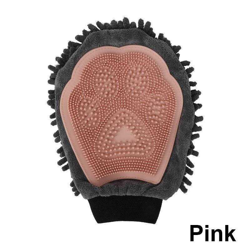 

1 шт. Перчатки для груминга питомцев Двусторонние перчатки Чистка Массаж Мытье собаки Ванна Быстро впитывают воду Удаление шерсти Перчатка розовый