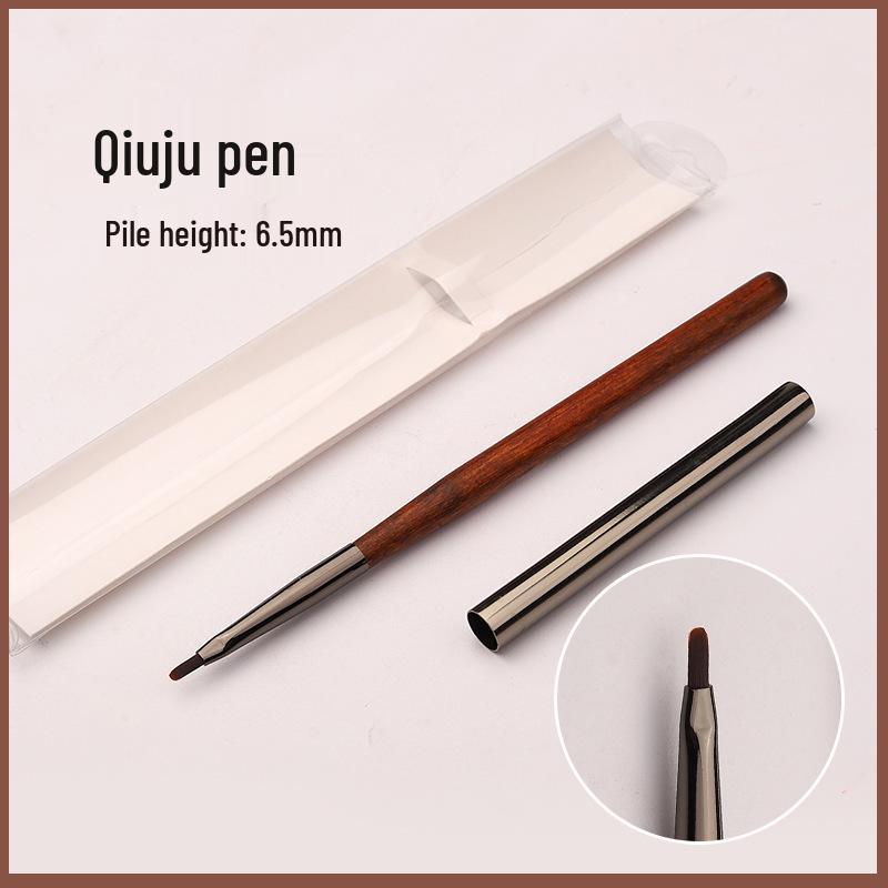 Sandalwood Nail Art Brush Set: Liner, Round & Flat Head for Gradient & Lace Designs