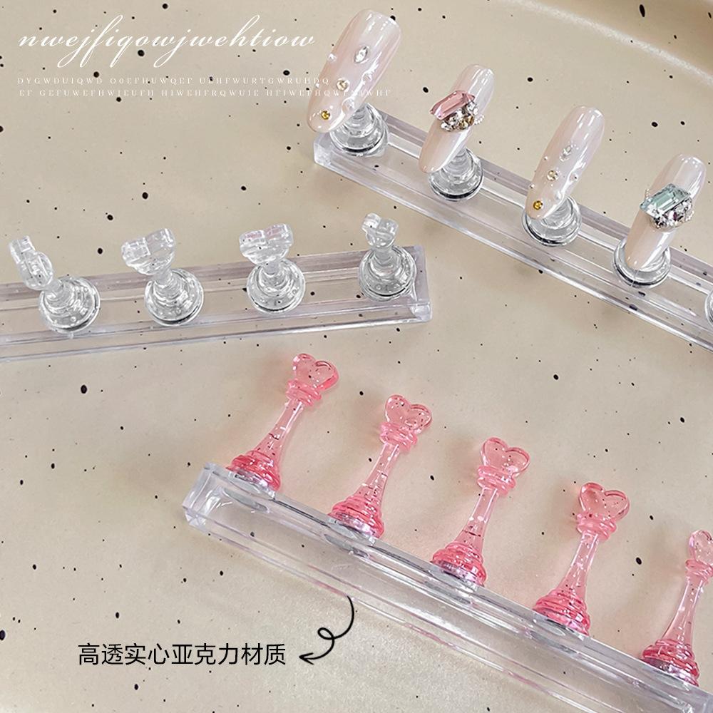 Nail Tool Practice Holder Acrylic Enhanced Transparent Chess Piece Strong Magnetic Wearing Board Display Stand