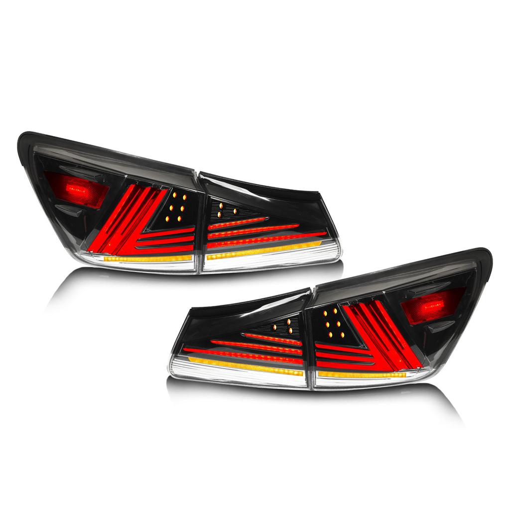 1 Pair Car LED Tail Lights Left Right Dynamic Turn Signal Rear Brake Lamps Fit For IS250 IS350 XE20 2006 to 2013