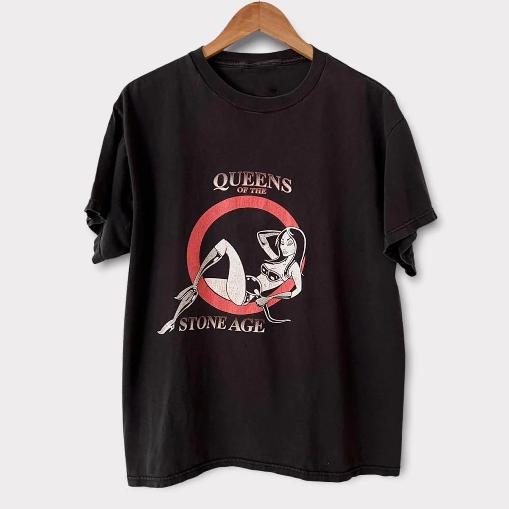 Vtg 2002 Queens of the Stone Age Cotton Black Full Size Unisex T Shirt CM184 Unisex T-Shirt
