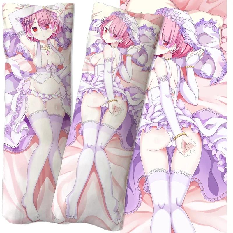 Anime Re:Zero Emilia Rem Ram Dakimakura Pillowcase Cushion Cover Hugging Body Pillow Case Game Otaku Pillow Cover