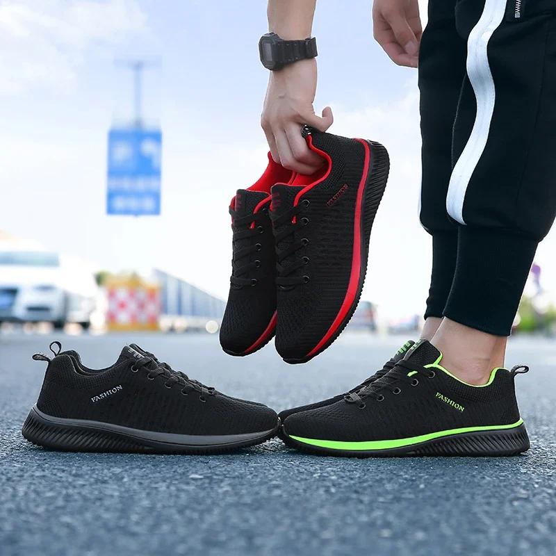Buty sportowe dla mężczyzn Buty Sneakersy Czarne Casualowe Męskie Dzianinowe Sneakersy Oddychające Sportowe Do Biegania Chodzenia Gimnastyczne