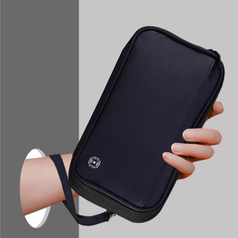 New multi-functional storage card bag, overseas travel, portable ID bag, RFID waterproof multi-card neck passport bag