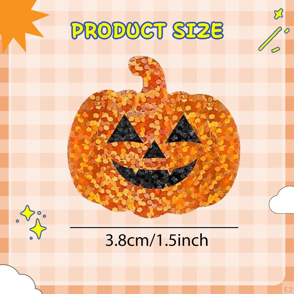 500 Pieces Halloween Pumpkin Stickers Decals Roll Sealing for Holiday Party Decorations