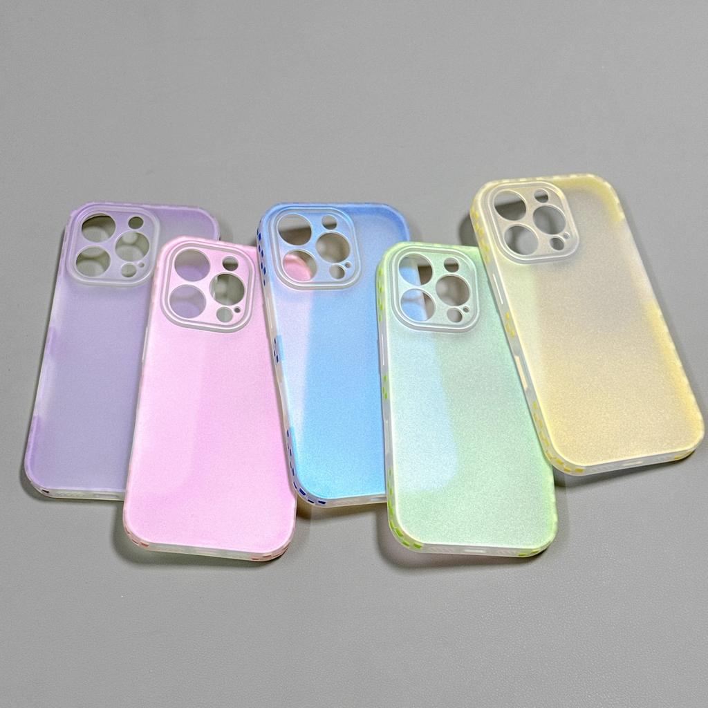 Applicable to iphone17PROMAX mobile phone case, laser matte semi-transparent Apple 16 side square anti-drop protective case