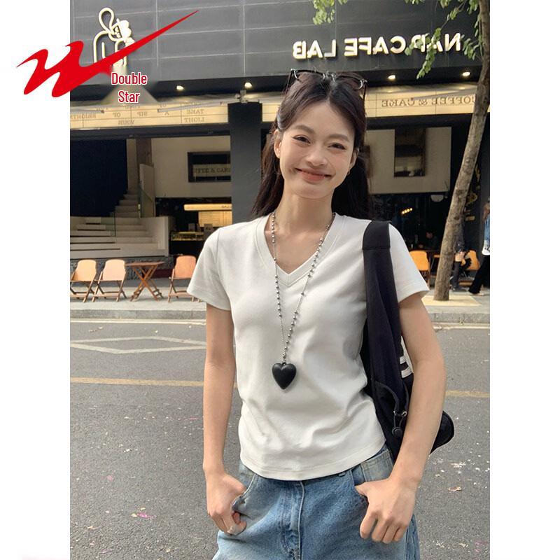 Women s V-Neck Short Sleeve T-Shirt L