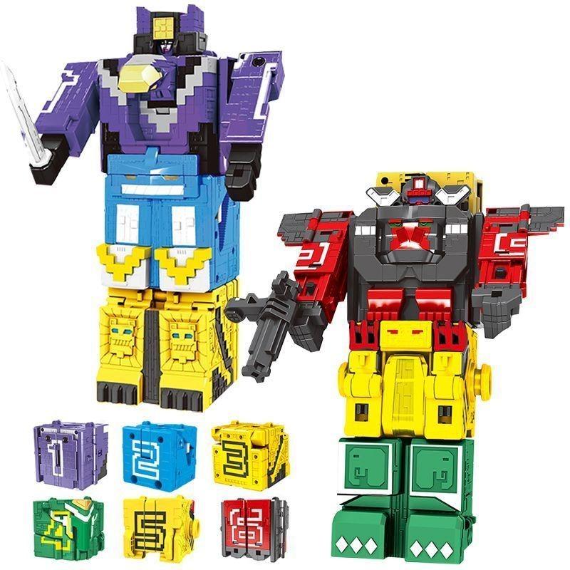 Skládací vzdělávací hračky Power Assembling Matematický kostka Transformace Robot Číslice Puzzle Ranger Zvířata hračka pro kluky pro děti