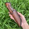 Funda para cuchillo de hoja fija de 25,5 cm, piel de vaca en relieve, cuero de grano superior, funda para cuchillo de Camping, fundas de caza con hebilla de cinturón
