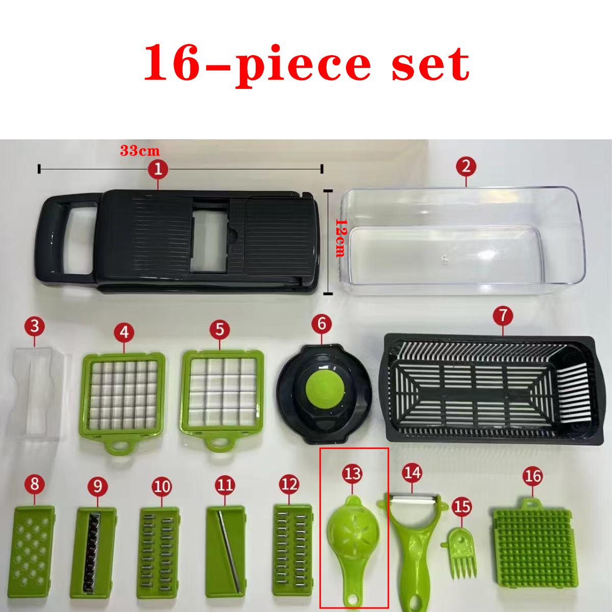 

Подрібнювач овочів і нарізка для нарізання кубиками для кухні Кулінарні аксесуари Гаджети з контейнером Захист для рук Кошик для зливу