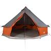 Tipi Family Tent for 6 Persons Gray and Orange Waterproof