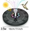 3W/3.5W LED Solar Fountain Water Pump, 7 Pump Heads, Garden Pond Independent Portable Floating Solar Fountain Water Pump