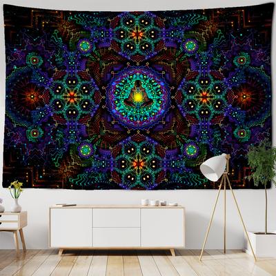 VIKAMA Psychedelic Meditation Tapestry Water-Resistant And Fade-Resistant, Suitable For Living Room And Bedroom Home Decoration