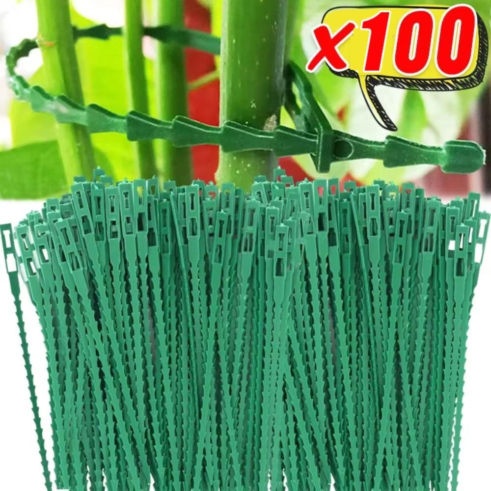 100Pcs 13/17/23cm Plant Cable Ties Reusable Adjustable Plant Stem Clip Nylon Garden Self-locking Cables Ties