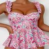 European & American Style Floral Sling Dress – Sexy Women's Fashion Swimsuit