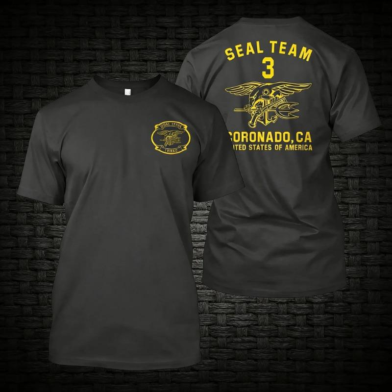 Militär US Navy SEAL Team 3, SEAL Team 6, Coronado Spezialkräfte Sommer Baumwolle Kurzarm Rundhals Herren T-Shirt Street