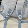 Cute Starry Print Backpack for Women, Lightweight School Bag with Front Mesh Pocket and Side Pockets