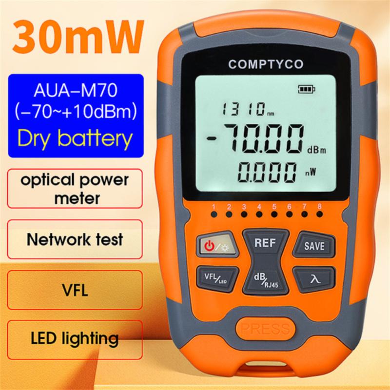 

Aua-m70 10/30/МВт 4-в-1 оптический измеритель мощности Визуальный локатор неисправностей Тестер сетевого кабеля Vfl (без сухих батарей)