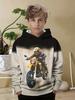 2025 Fashion Children's Hoodie Cool Racing Print Top Autumn Streetwear Long-sleeve Hoodie Outdoor Sports Children's Clothing Boy