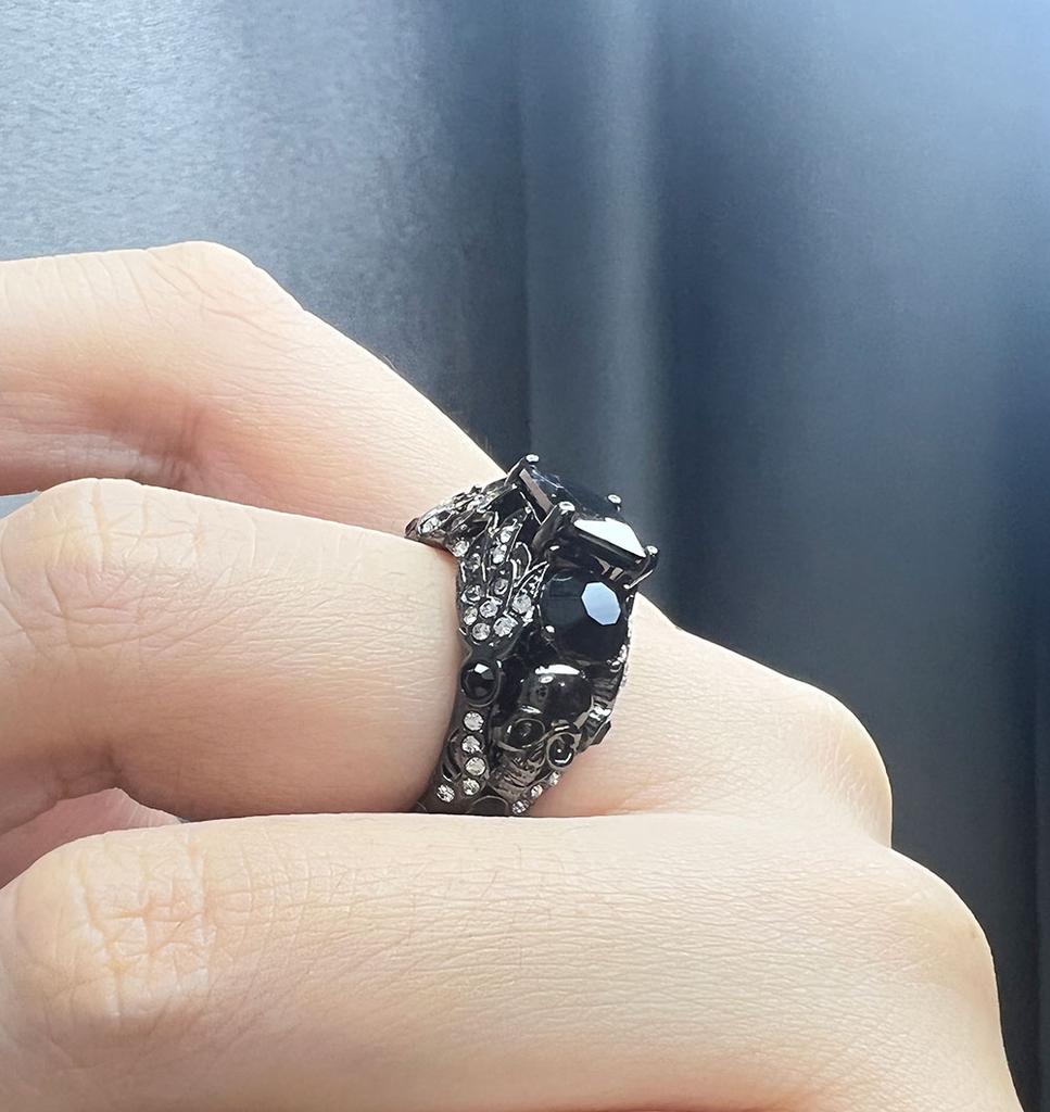 Gothic Style Ring Zirconia Multi Colors To Choose Horror Skull Perfect Halloween Decor Suitable for Mne and Women  Jewelry