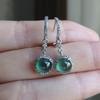 Original Design Natural Green Chalcedony Earrings With Diamonds, Noble Light Luxury Charm Women'S   Jewelry