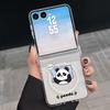 Cute Panda Print Case For Samsung Z Flip 8 7 FE 6 5 Magnetic Clear Hard PC Folding Phone Cover For Galaxy Z Flip8 Flip7 Flip6