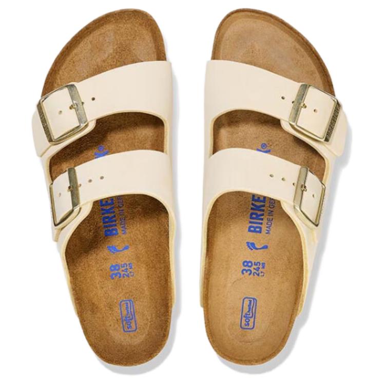 Birkenstock Arizona Slide Slippers Unisex Beige Narrow 1027646