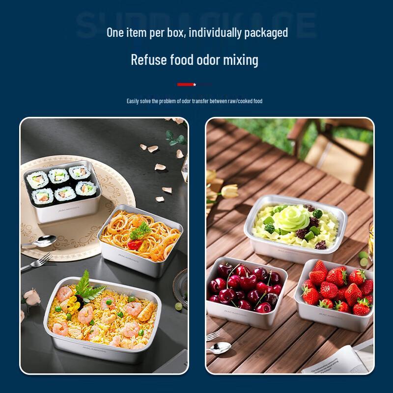 Macaiiroos 3-Piece Stainless Steel Food Storage Container Set