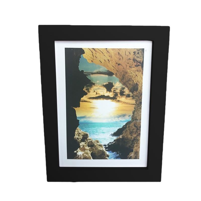 Wooden Colorful Creative Wall Calligraphy Photo Frame Poster Certificate Box Multi Size Drawings Poster Display Ornaments