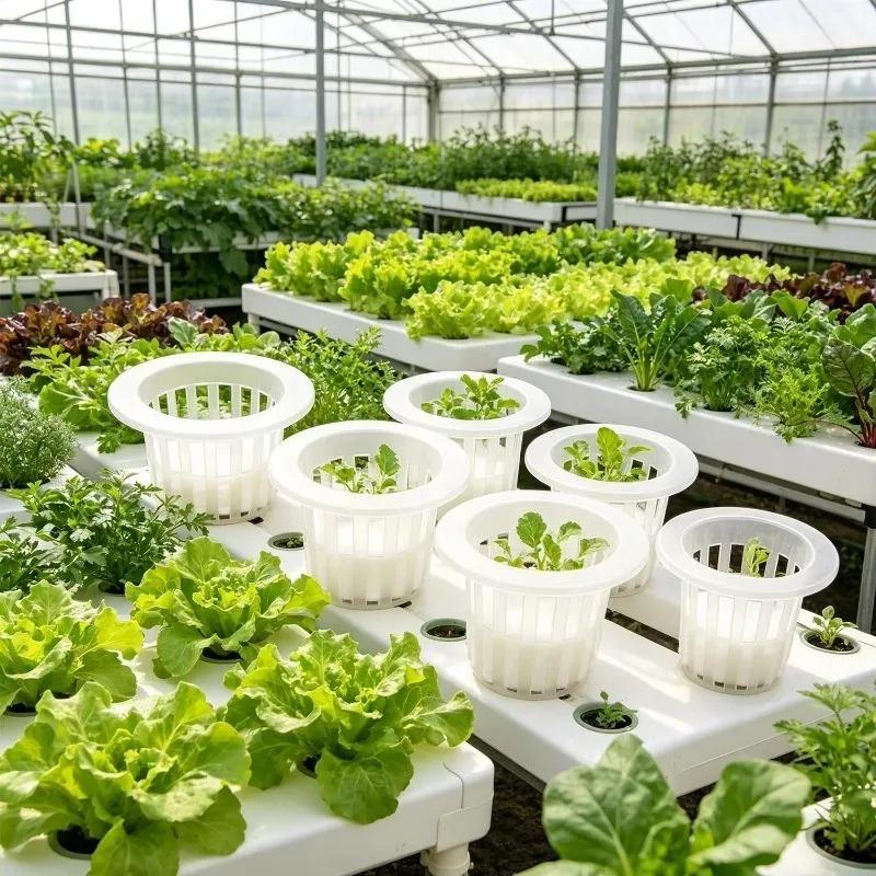 Hydroponic Vegetable Seedling Planting Basket Round Plant Growing Net Nursery Pots Garden Plants Soilless Plastic Basket Holder