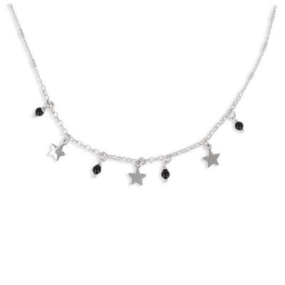 [Q4607] - Silver Necklace 'Une Etoile Est Née' Silver-black (rhodium-plated) - 6 Mm