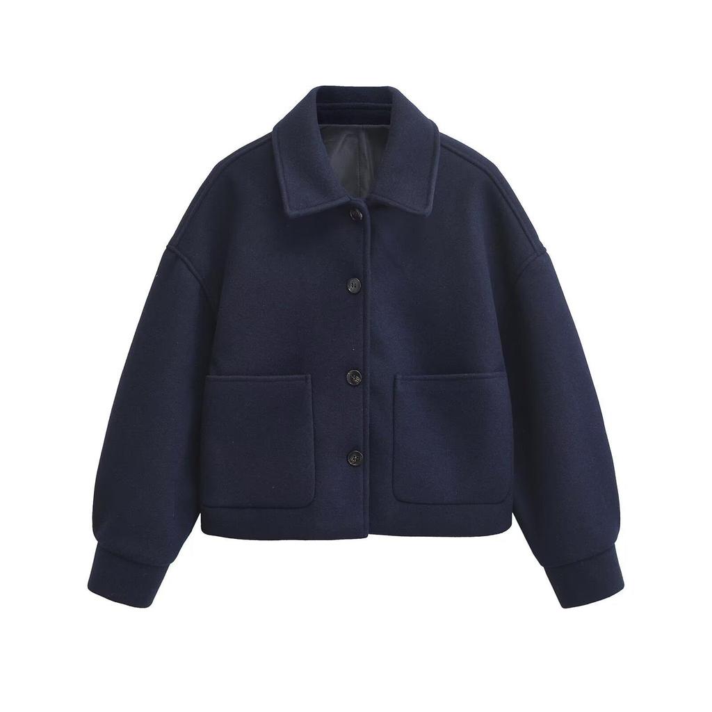 2024 Autumn/Winter European & American Women's Loose Woolen Coat