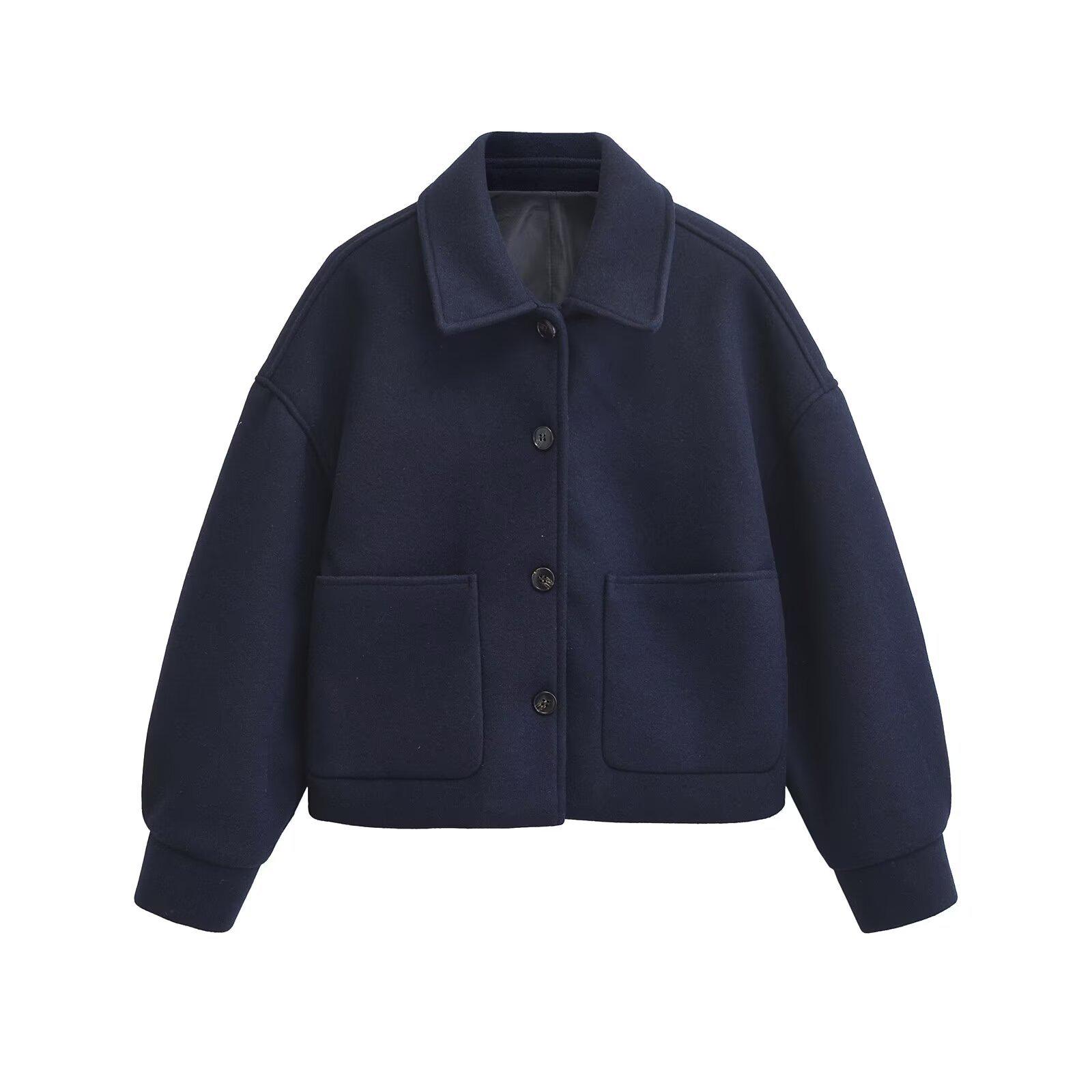 

2024 Autumn/Winter European & American Women s Loose Woolen Coat Large