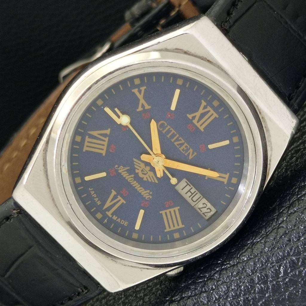 

ЯПОНИЯ ВИНТАЖНЫЕ МУЖСКИЕ АВТОМАТИЧЕСКИЕ ЧАСЫ CITIZEN 8200 С СИНИМ ЦИФЕРБЛАТОМ a500297-2 R151b-a500297