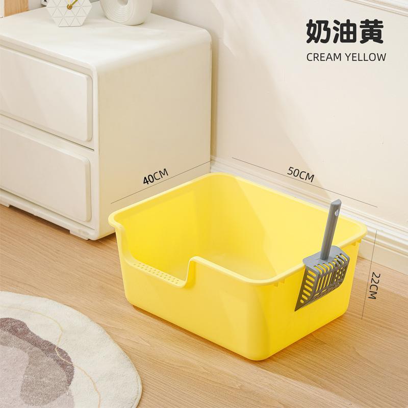 Kuweta dla kota Duża, odporna na zachlapanie, półzamknięta, ogromna toaleta dla zwierząt Duży płot Wysoka kuweta dla kota Artykuły dla zwierząt