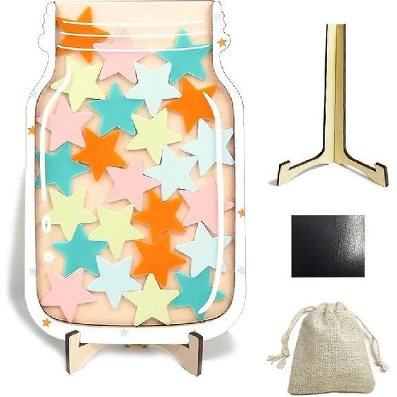 Магнитная банка со звездами, Банка для наград со звездами, Магнитная банка для наград, Банка для наград, Звездная банка, Магнитные банки для наград для детей, Персонализированная банка для наград с пастельными звездами 1 size