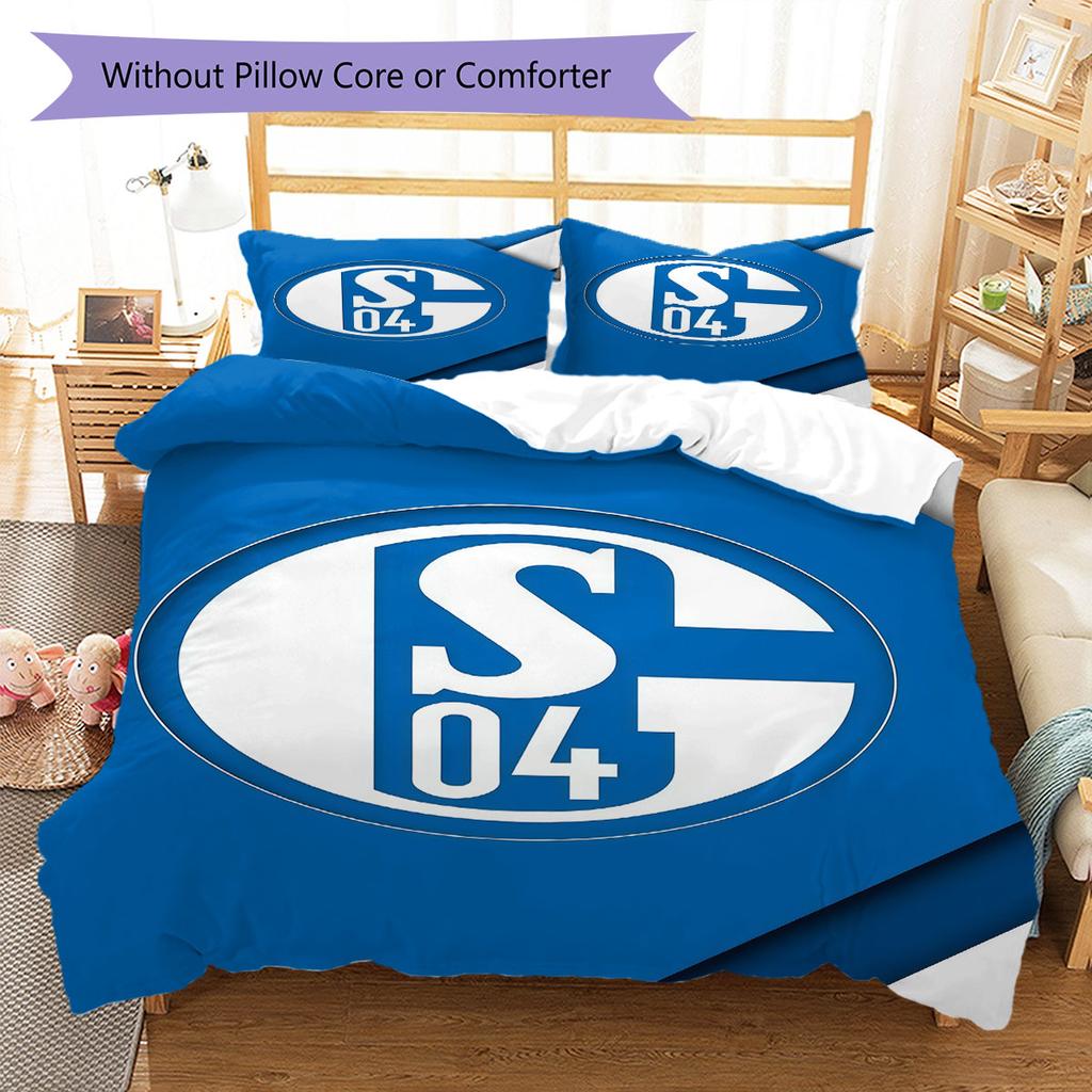 FC Schalke 04 Set Copripiumino Trapuntato Federa Decorazione per la Casa Regalo di Compleanno (1 * copripiumino + 2 * federa, senza nucleo)