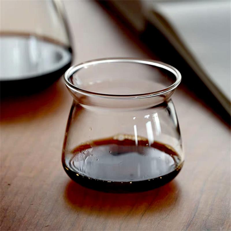 300ML Handmade Rattan Handle Glass Pour Over Coffee Pot Ice Coffee Sharing Pot Coffee Maker Barista Tools
