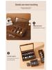 Walnut Wood Grain Watch and Jewelry Display Box with Glass Top