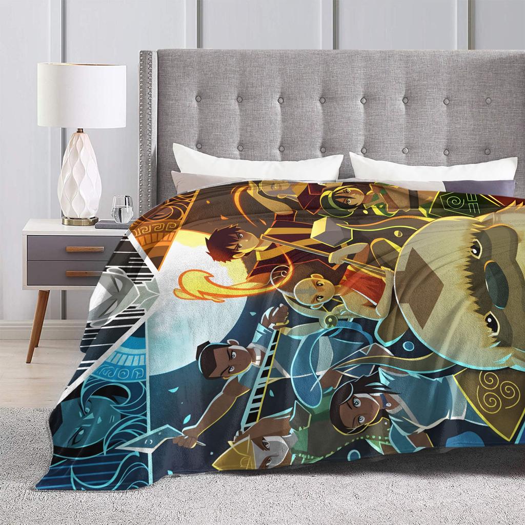 Anime Avatars The Last Airbender Plush Blanket Kids Flannel Bedding Throws For Couch Chair Soft Quality Bedspread