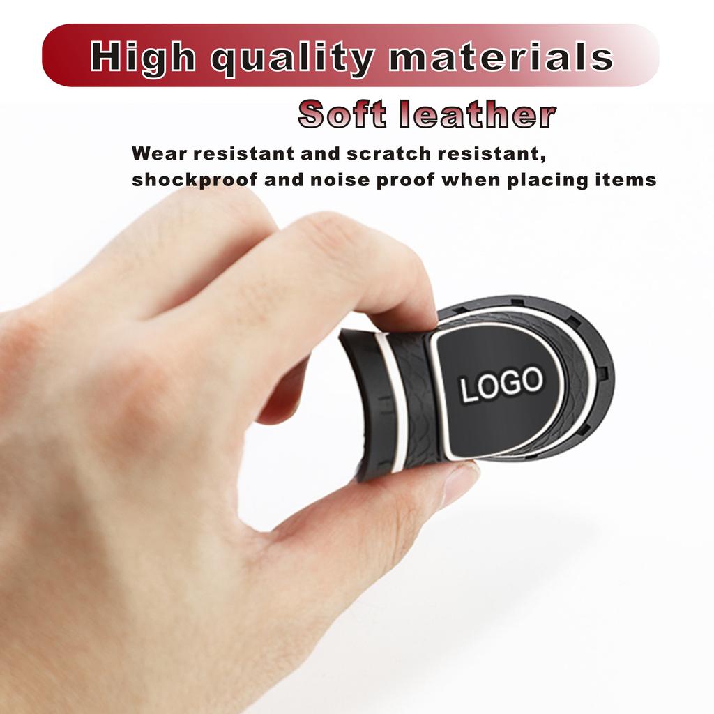 2Pcs Leather Coaster Anti-noise Water Cup Pad Cushion For Jeep Renegade Compass Grand Cherokee Wrangler Patriot Liberty Rubicon AJR1