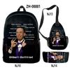 Classic Novelty Peculiar Cool Gilbert GOttfried 3D Print 3pcs/Set Pupil School Bags Travel Laptop Backpack Chest Bag Pencil Case